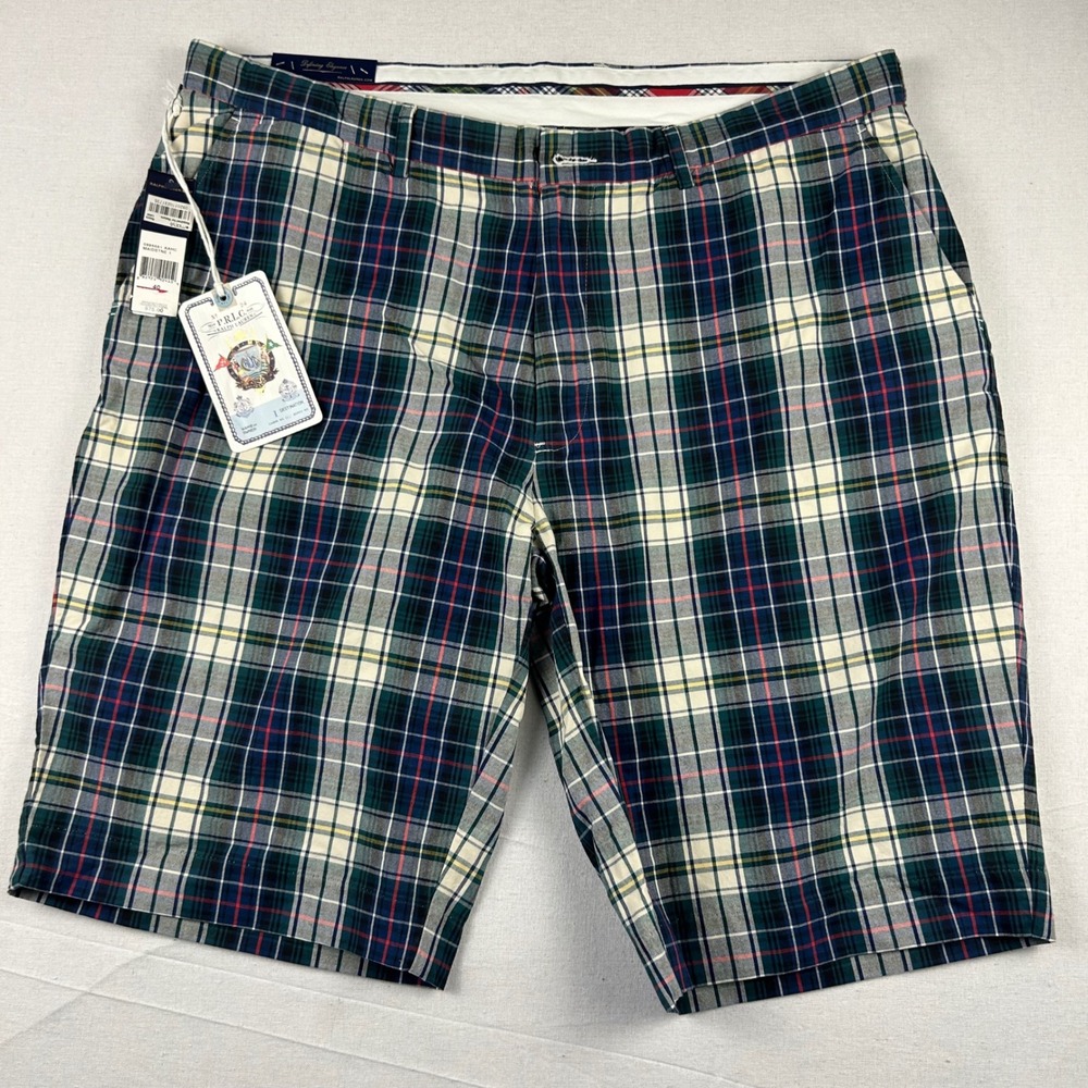 Polo Ralph Lauren Mens Plaid Shorts 40 Maidstone 1 Green Navy Tartan Cotton NWT